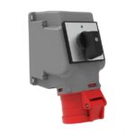 Bemis 16A CEE Norm Pako Şalterli 90° Eğik Duvar Prizi 3P+E+N 380V AC IP44