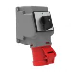 Bemis 32A CEE Norm Pako Şalterli 90° Eğik Duvar Prizi 3P+E 380V AC IP44