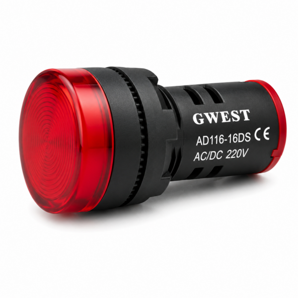 GWEST Ø 16mm Led’li Si̇nyaller Kırmızı 220V. AC-DC