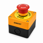 GWEST Kutulu Aci̇l Stop Buton NC 1 Sarı-Siyah 1’li Mantar Acil Stop Buton