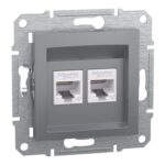 Schneider Electric Asfora Plus 2*RJ45CAT6-UTP – Çelik