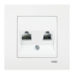 Viko Karre Beyaz Data-Nümeris Telefon Prizi RJ45 CAT6 – RJ11