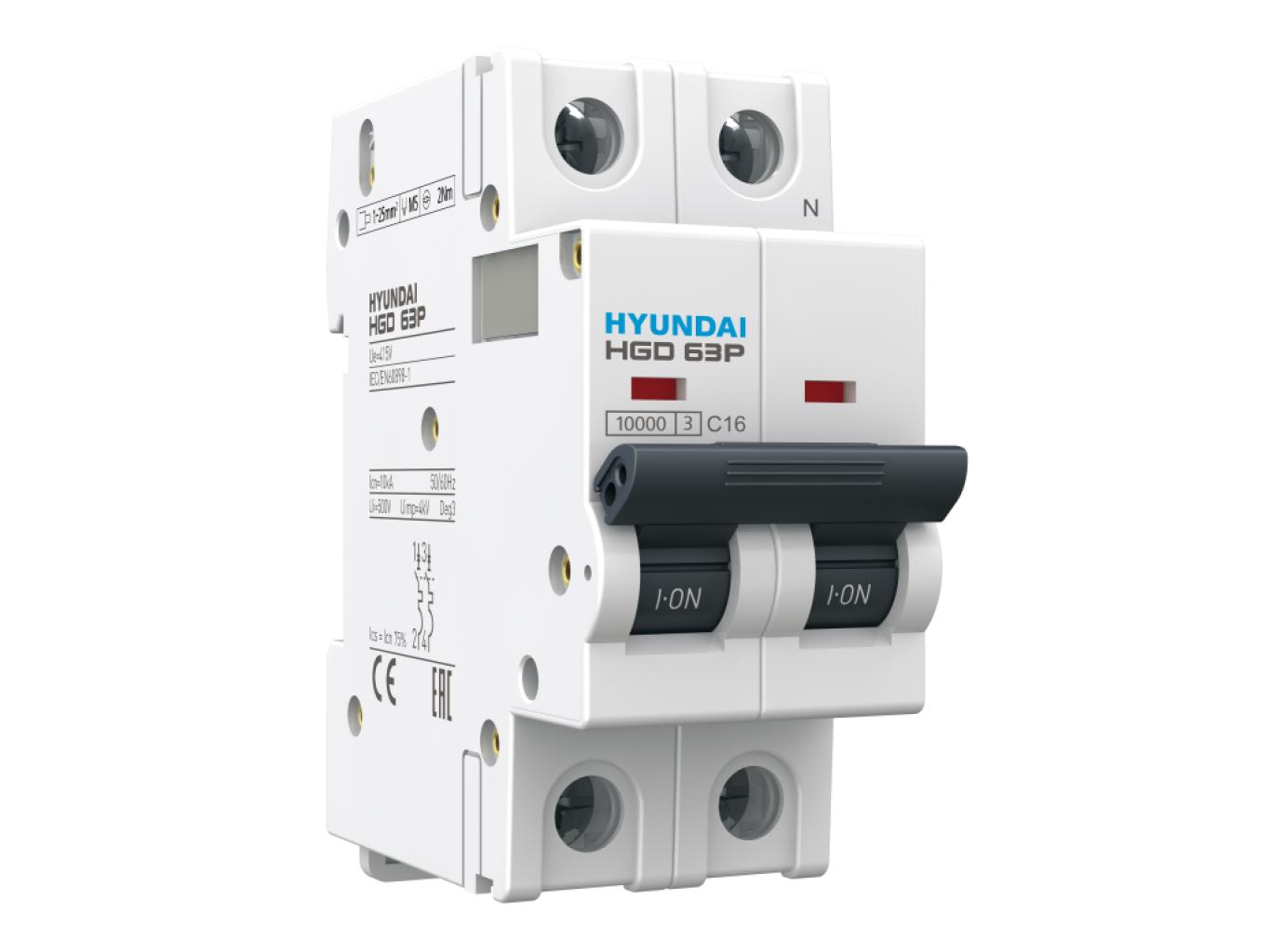 Hyundai Electric C Tipi 6kA 2P 20A Otomatik Sigorta Hyundai Electric C Tipi 6kA 2P 20A Otomatik Sigorta