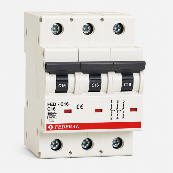 Federal C Tipi 6kA 3P 6A Otomatik Sigorta