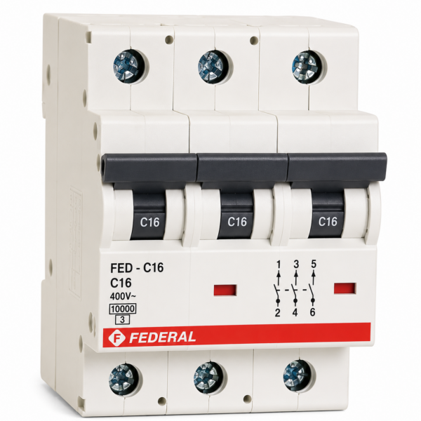 Federal C Tipi 10kA 3P 6A Otomatik Sigorta