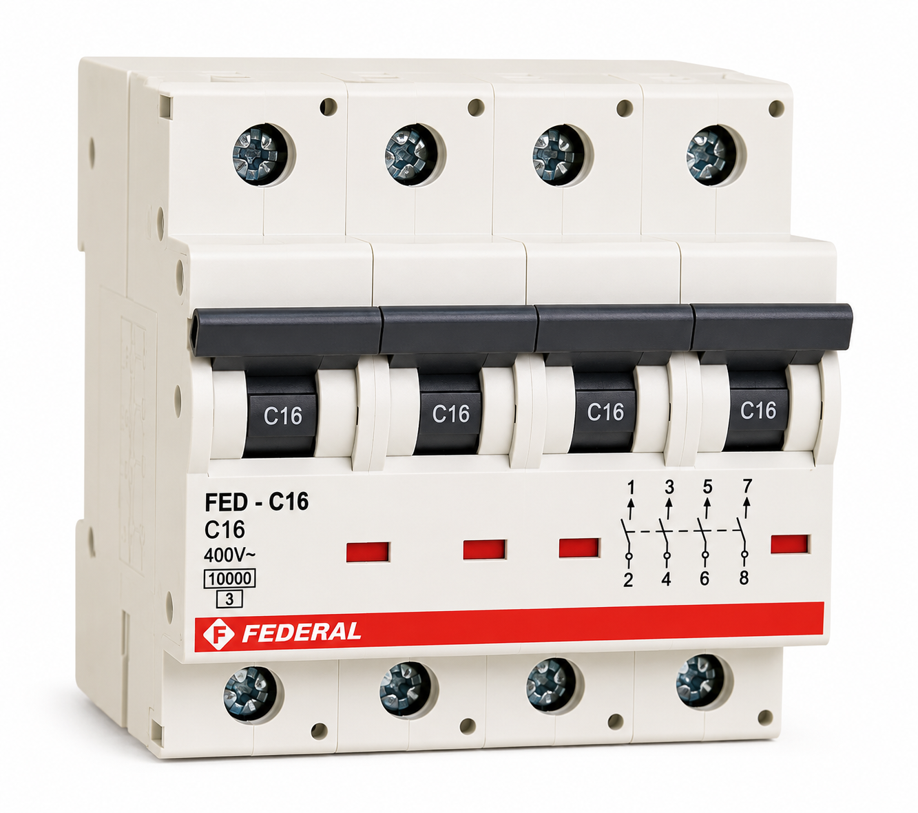 Federal C Tipi 10kA 4P 20A Otomatik Sigorta Federal C Tipi 10kA 4P 20A Otomatik Sigorta