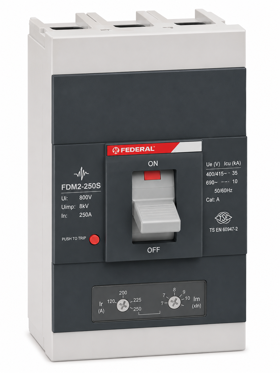 Federal F101E 1000A 3P Elektronik Kompakt Şalter 50kA Federal F101E 1000A 3P Elektronik Kompakt Şalter 50kA